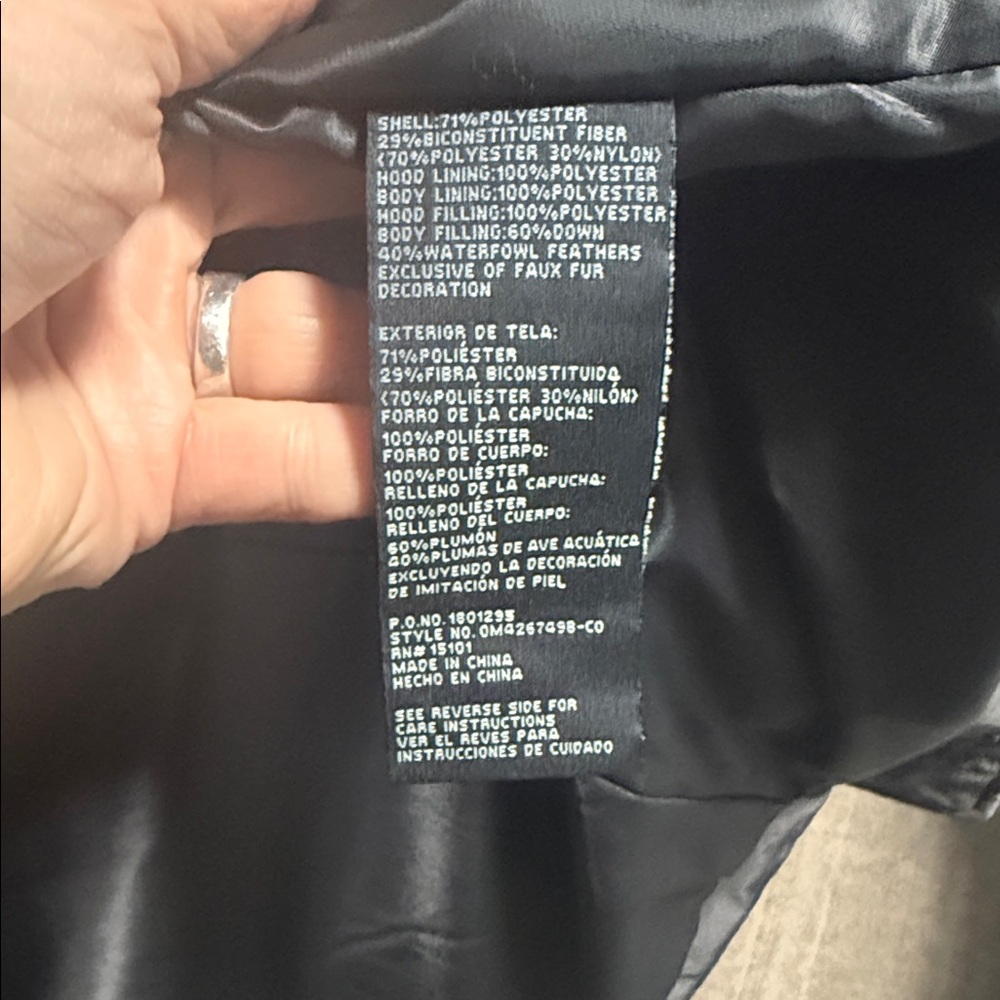 1 Madison Dark Gray Puffer Coat with Fur Hood - Picture 7 of 9